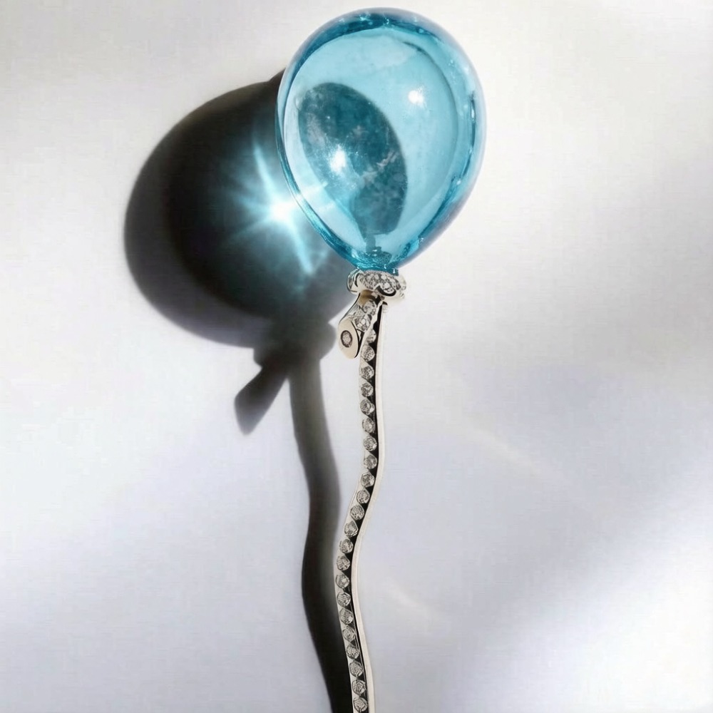 Embroidery Bali - Broche de Balão Azul Exquisito, Elegante