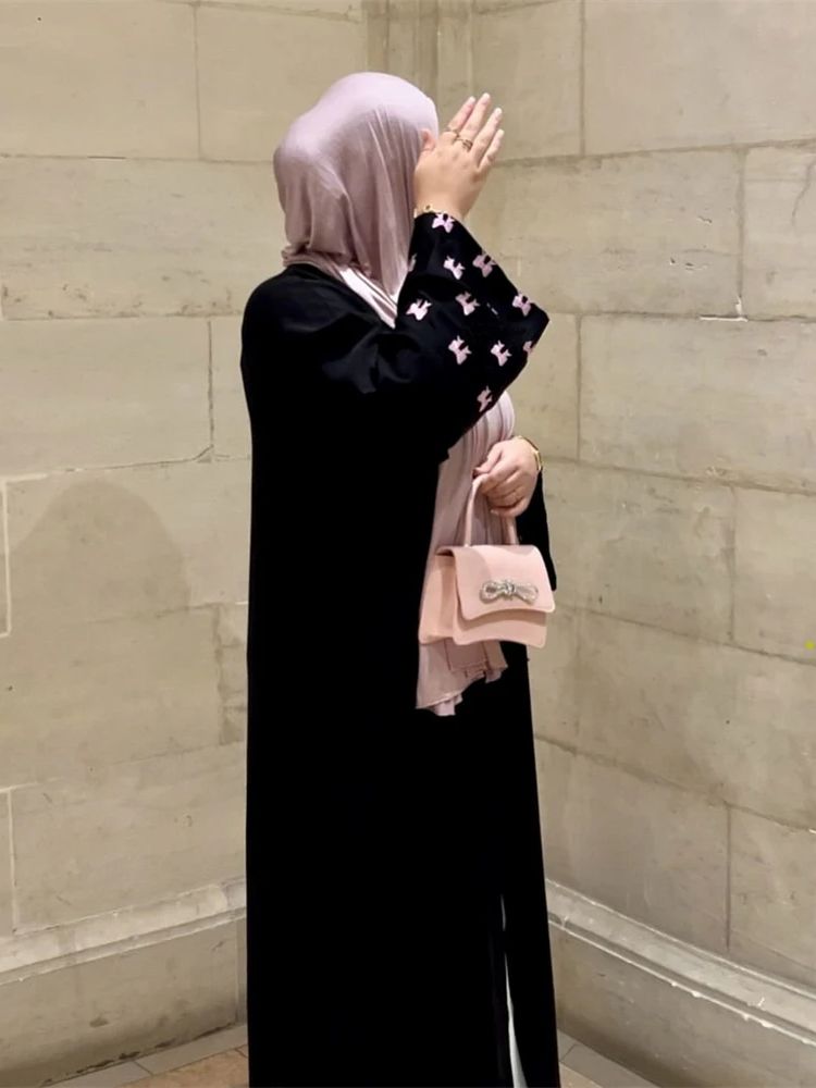 Embroidery Kebaya - Ramadan coração preto abaya damen dubai