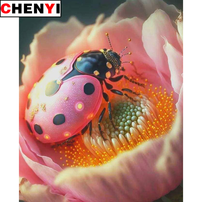 Embroidery Lady Bug - 5D Diamante Pintura Full Drill Square