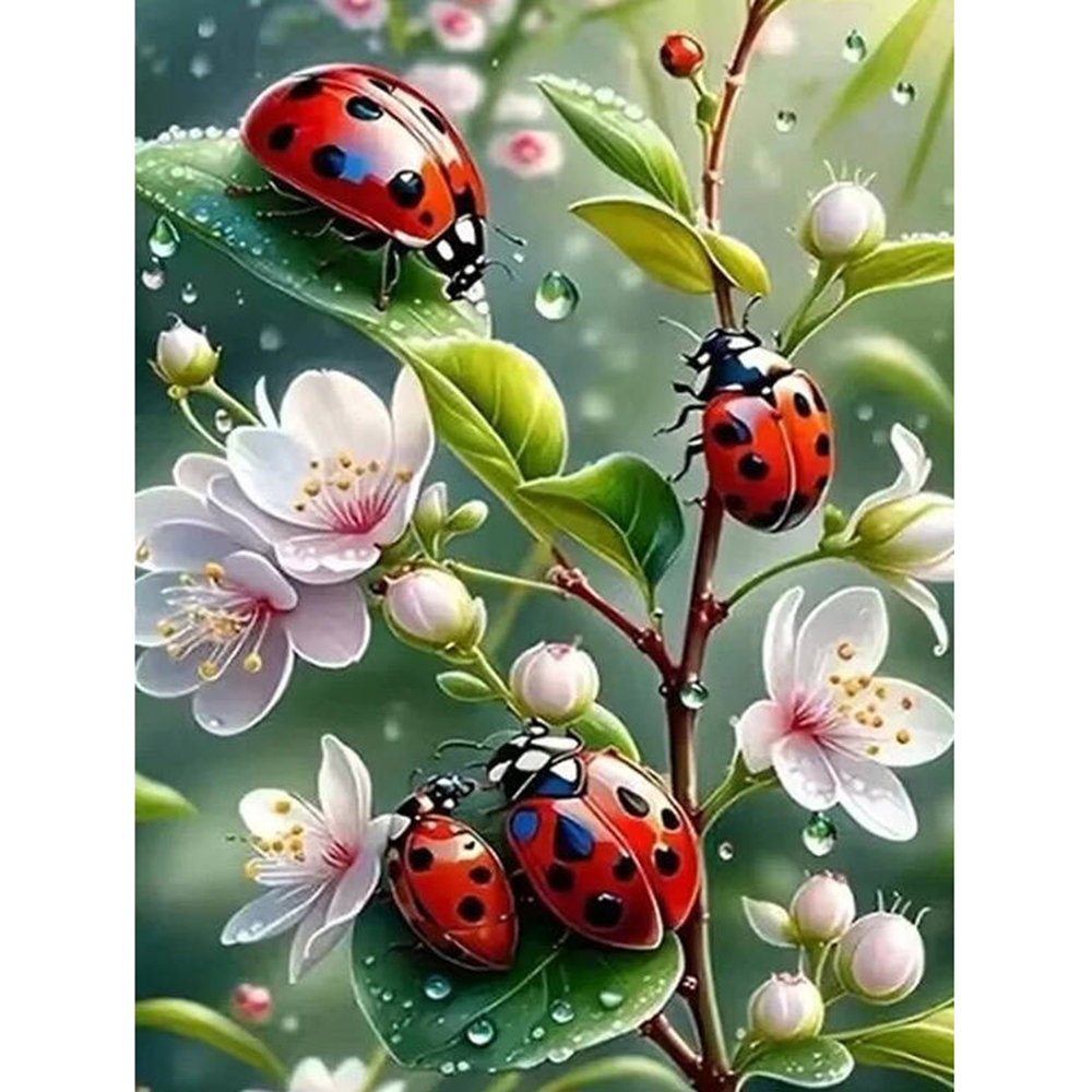 Embroidery Lady Bug - Pintura de Diamante 5D Sem Moldura,