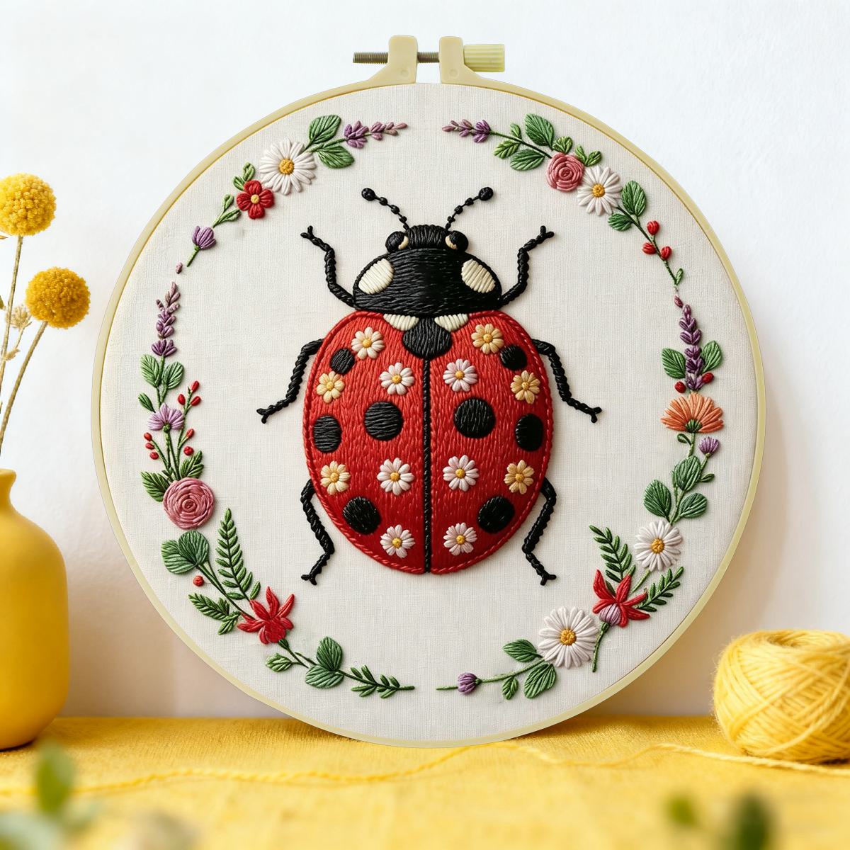 Embroidery Lady Bug - 1 unidade Kit de Bordado Joaninha