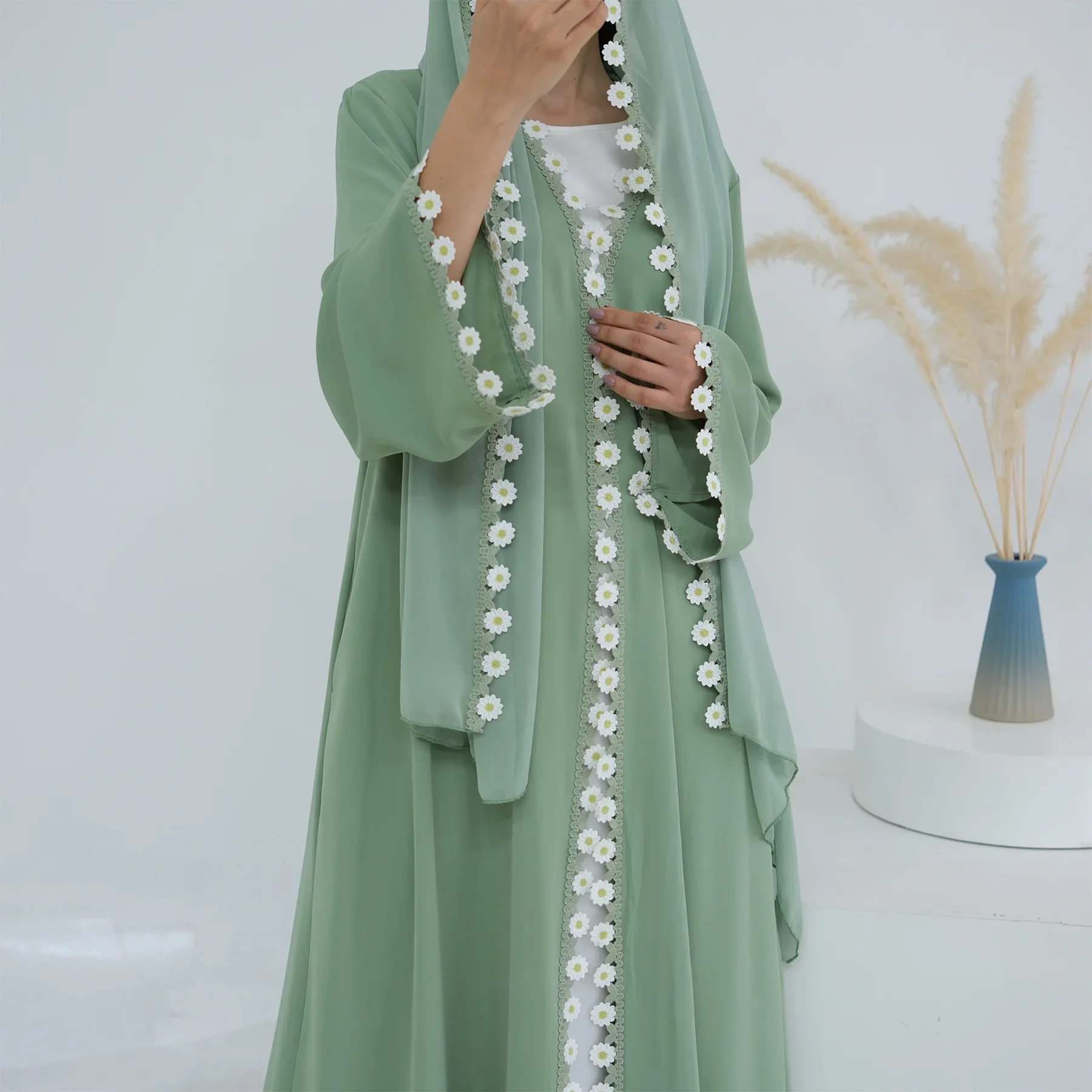 Abayas Dubai, Kaftan Turco, Ve - Embroidery Kebaya avaliação e preço