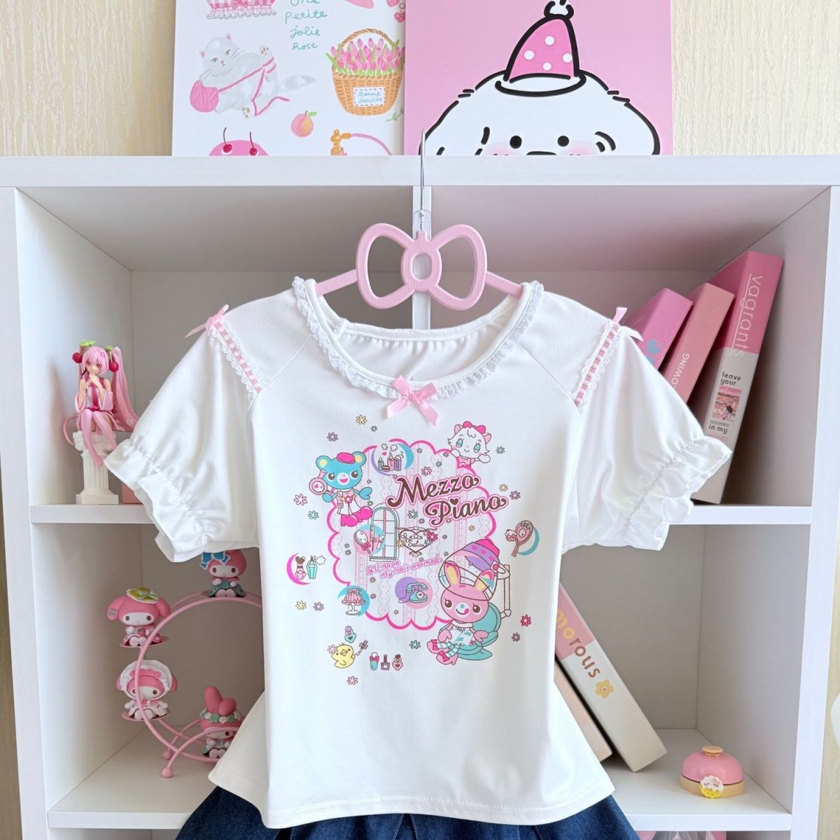 Japonês doce saia define verão - Embroidery Cotton Shirt avaliação e preço