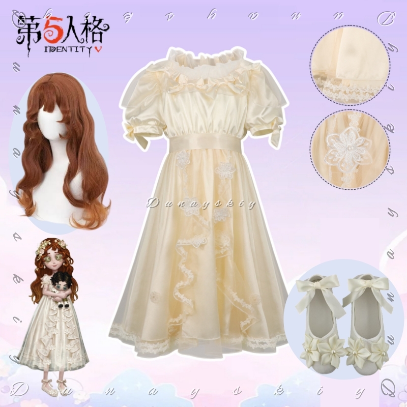 Fantasia Cosplay Identity V Me - Embroidery Yellow Dress avaliação e preço