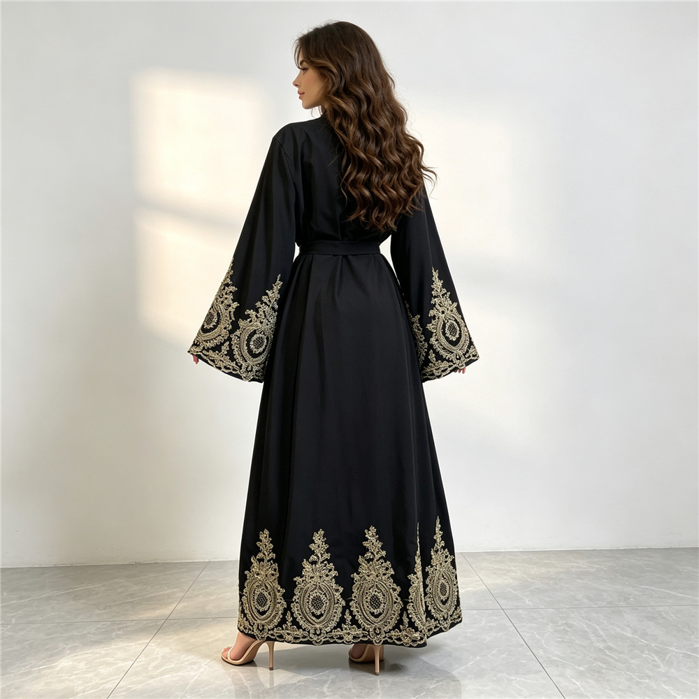 Nova Abaya Dubai Luxuosa, Kimo - Embroidery Kebaya avaliação e preço