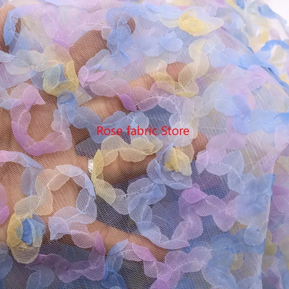 Tecido de chiffon gradiente co - Embroidery Rose avaliação e preço