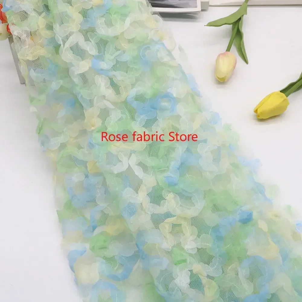 Tecido de chiffon gradiente co - Embroidery Rose avaliação e preço