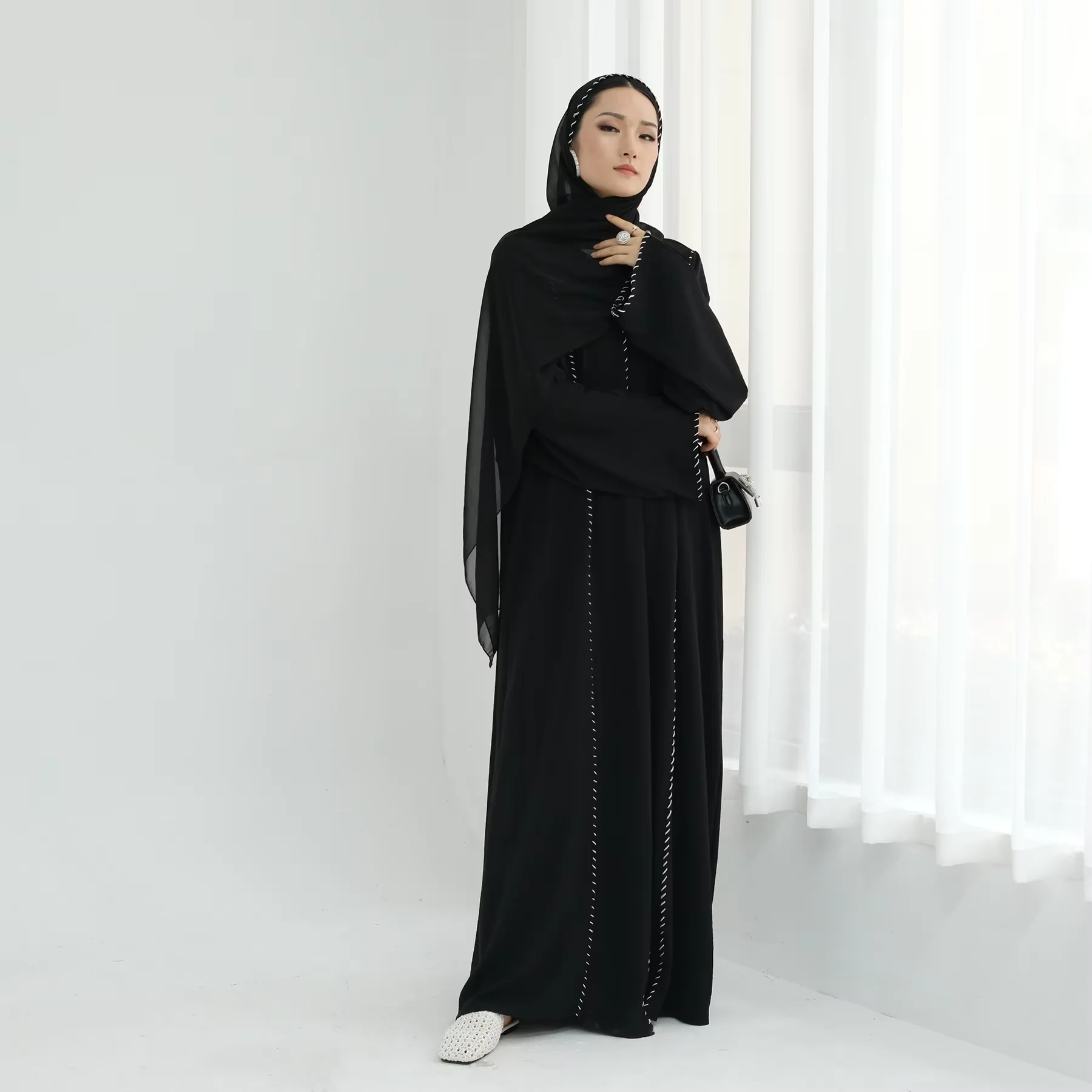 Abaya de Luxo Dubai, Cardigã K - Embroidery Kebaya avaliação e preço