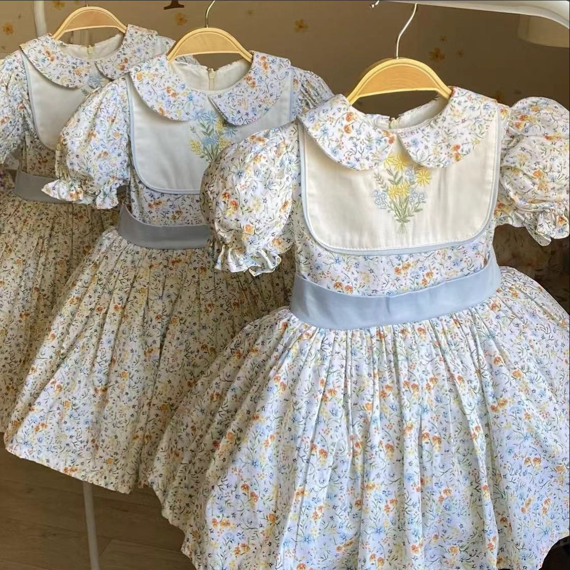 0-12y bebê menina verão flor b - Embroidery Yellow Dress avaliação e preço