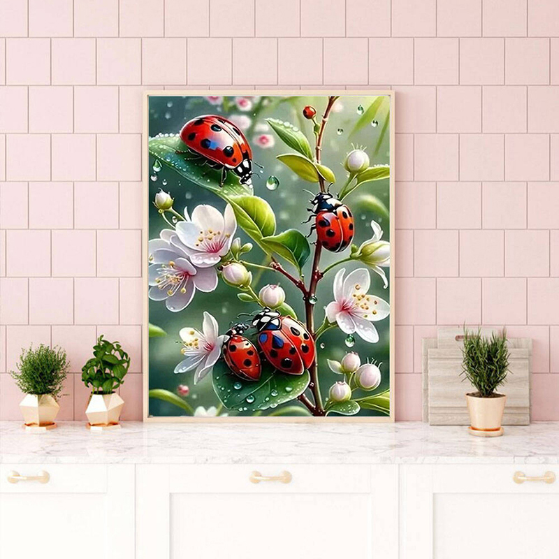 Nabi 5d pintura diamante joani - Embroidery Lady Bug avaliação e preço