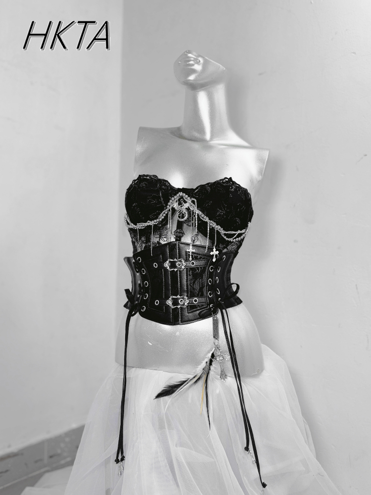 Estilo escuro goth metal corre - Embroidery Rose avaliação e preço