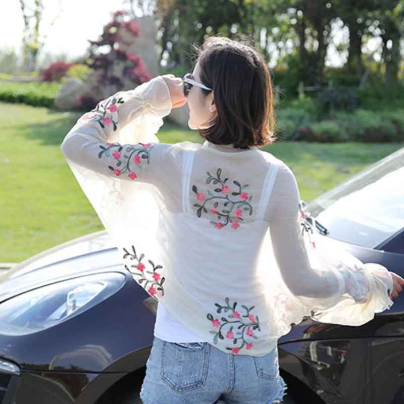 2025 verão novas mulheres long - Embroidery Cotton Shirt avaliação e preço