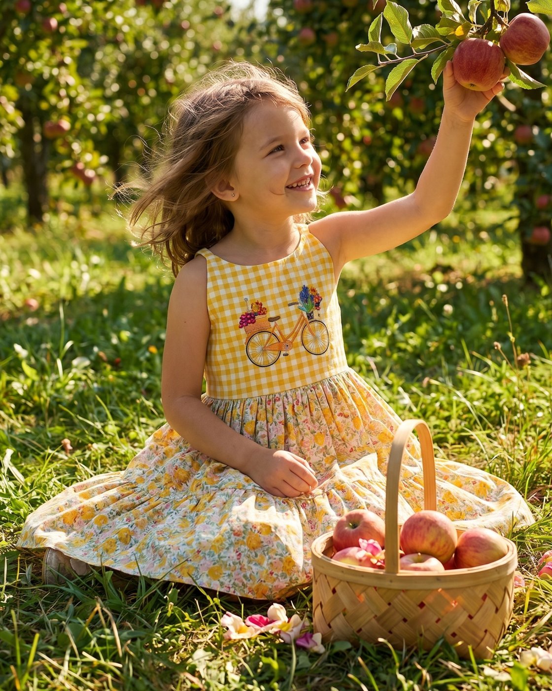 Vestido Infantil Amarelo com E - Embroidery Yellow Dress avaliação e preço