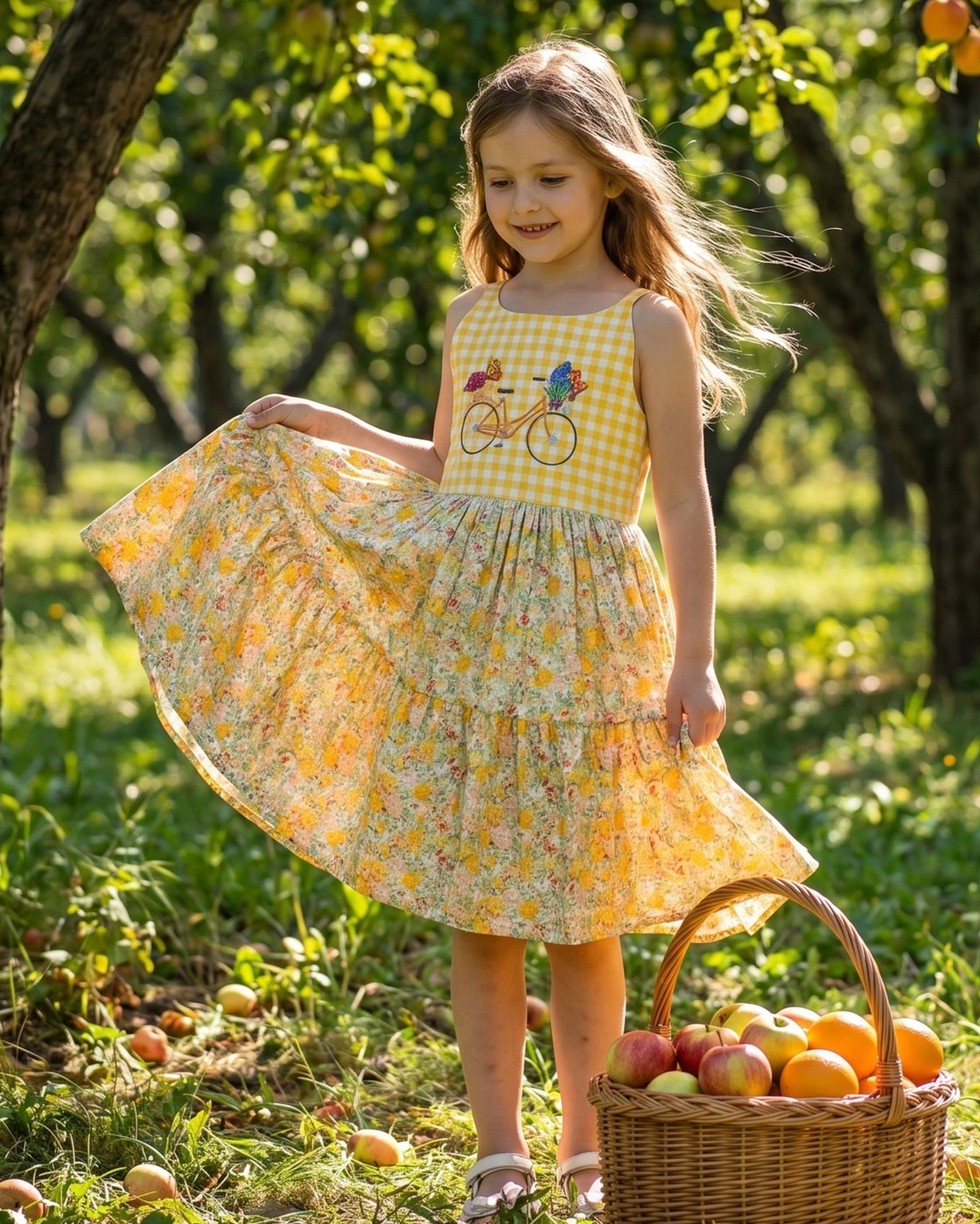 Vestido Infantil Amarelo com E - Embroidery Yellow Dress avaliação e preço