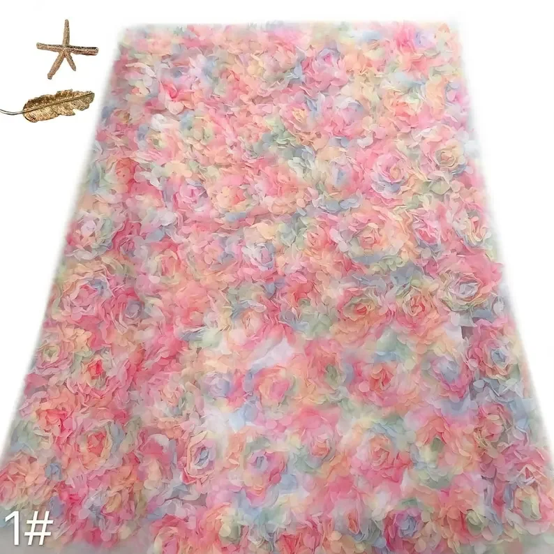3d chiffon rosa flor tecido de - Embroidery Rose avaliação e preço