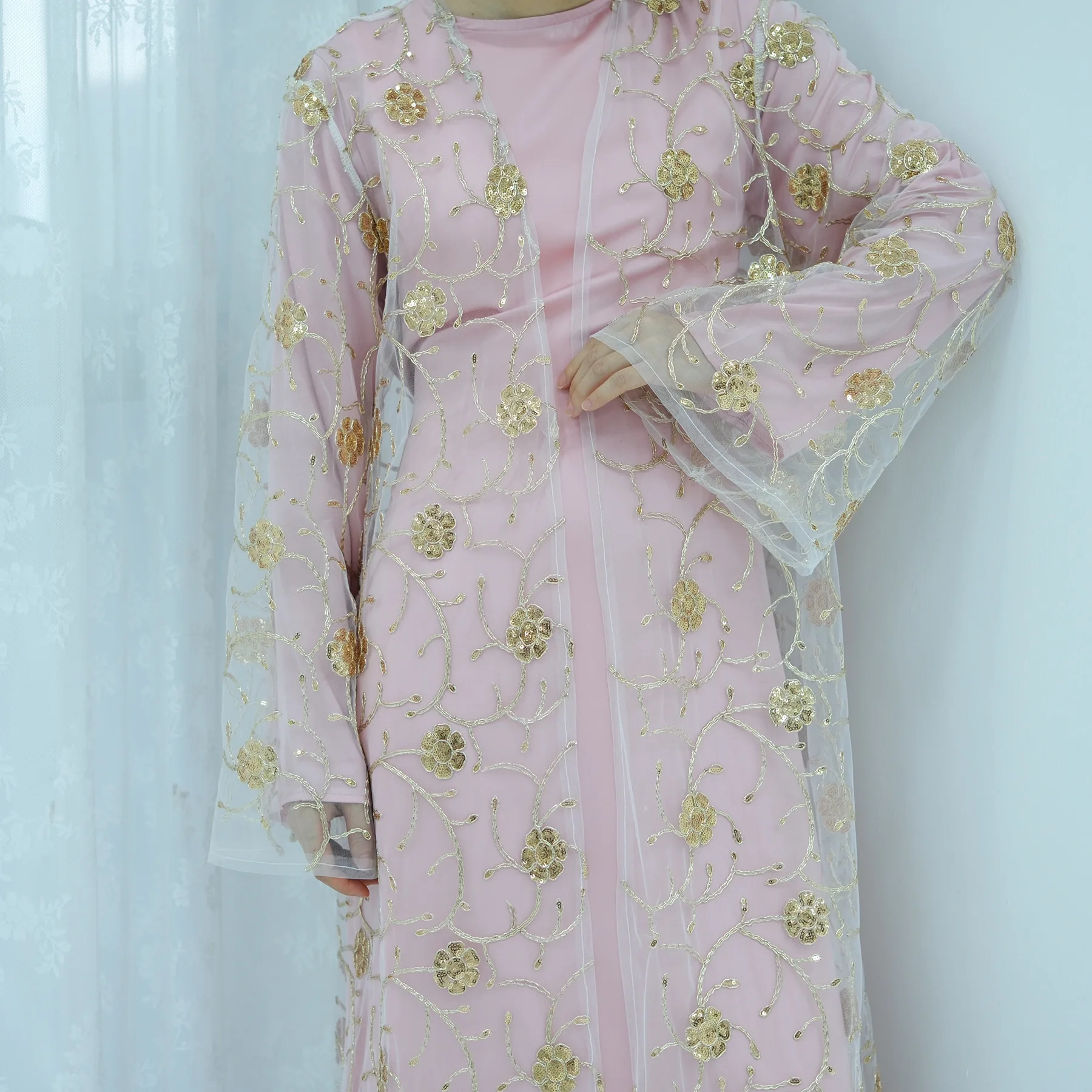Cardigã de Malha Muçulmano com - Embroidery Kebaya avaliação e preço