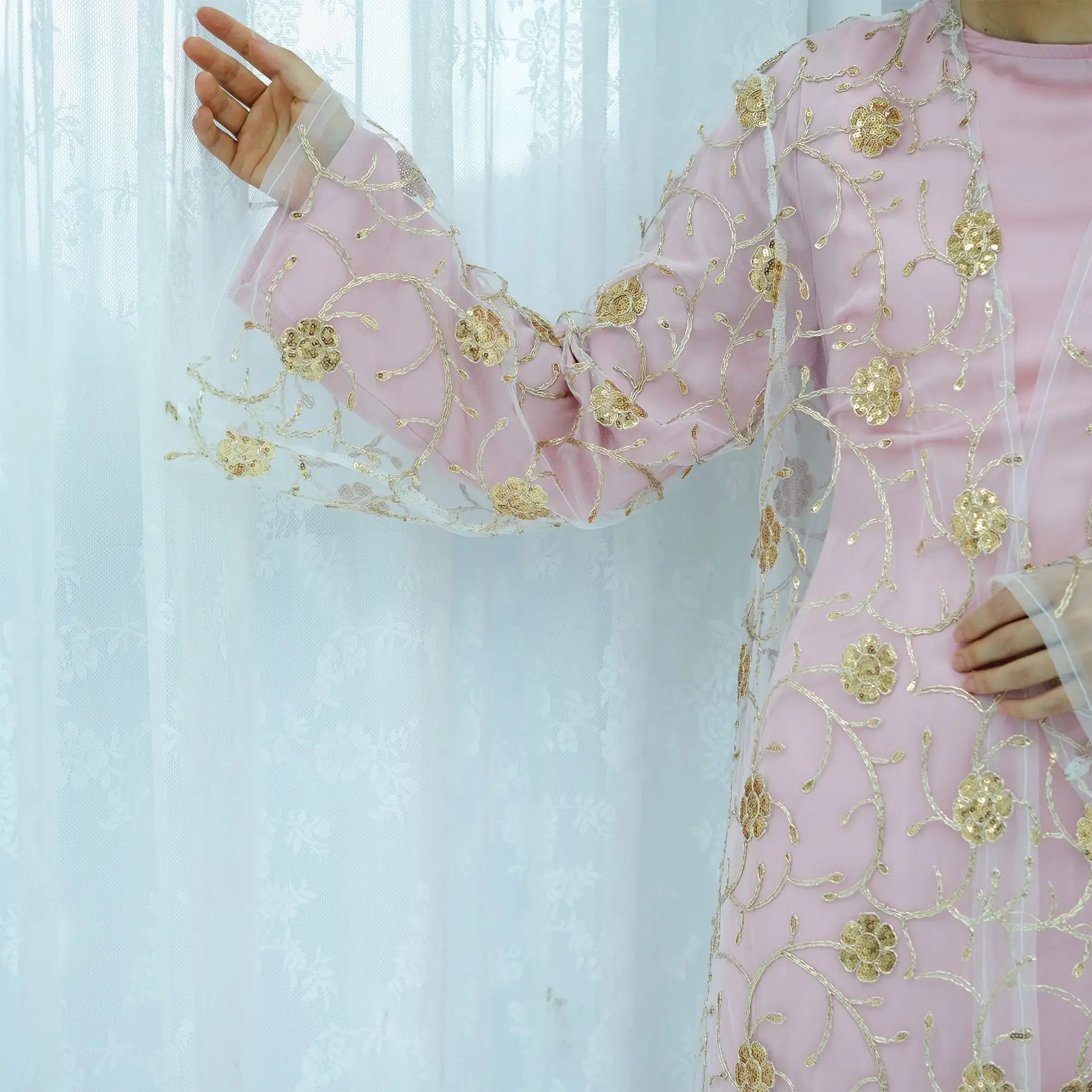 Cardigã de Malha Muçulmano com - Embroidery Kebaya avaliação e preço