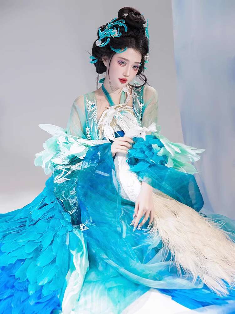 Novo pavão hanfu moda feminina - Embroidery Cotton Shirt avaliação e preço