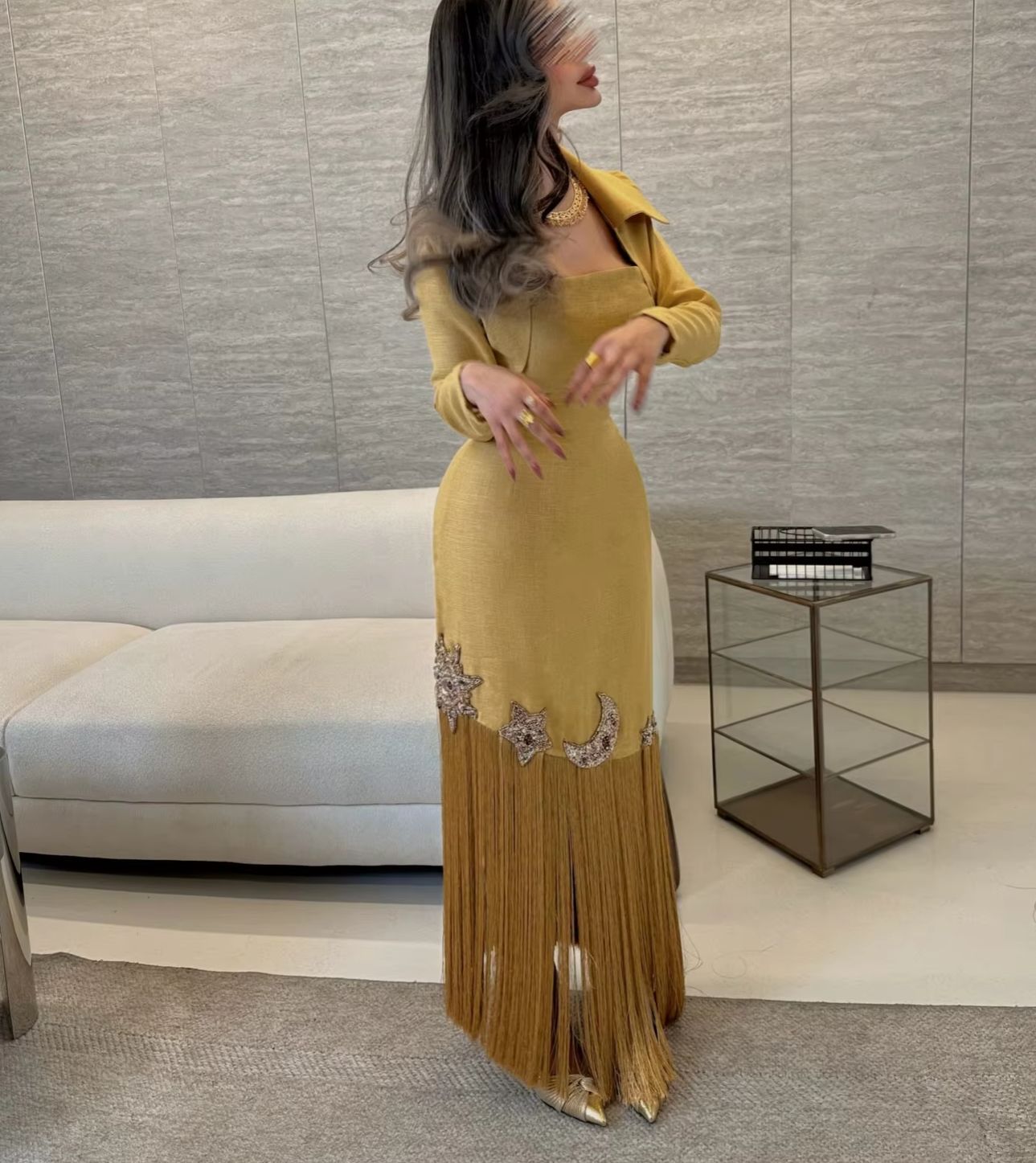 Vestidos de Festa Elegantes Pe - Embroidery Yellow Dress avaliação e preço